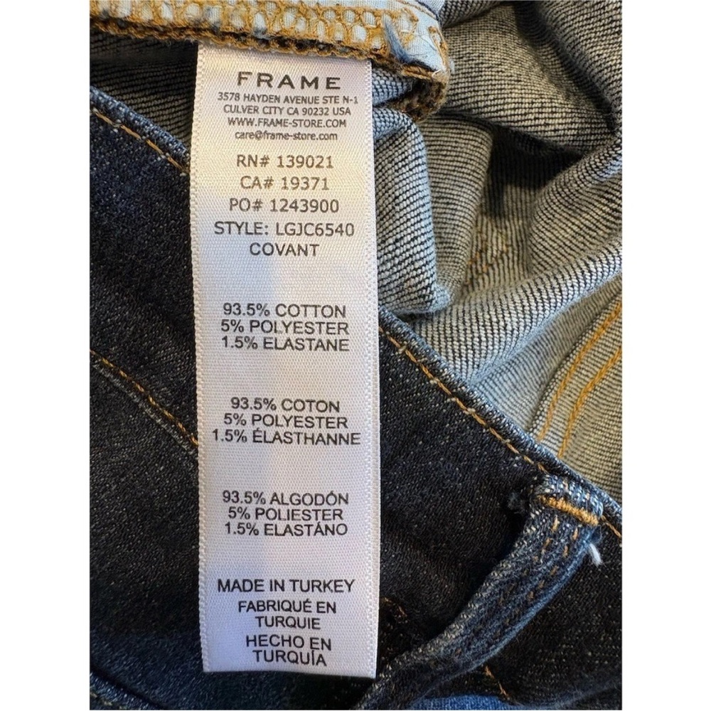 Frame Le Garcon NWOT Dark Wash Mid Rise Slim Crop Raw Hem 27 - Picture 8 of 9